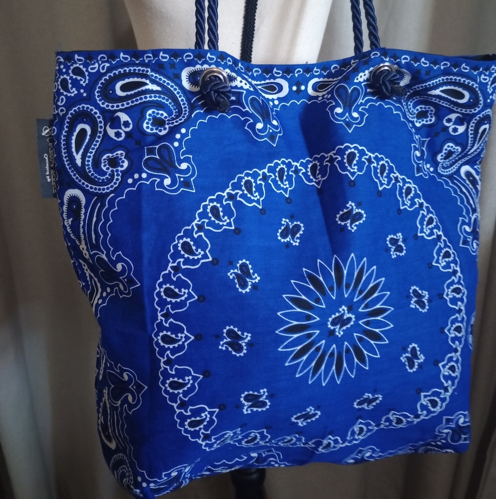 Blue Paisley Tote Bag